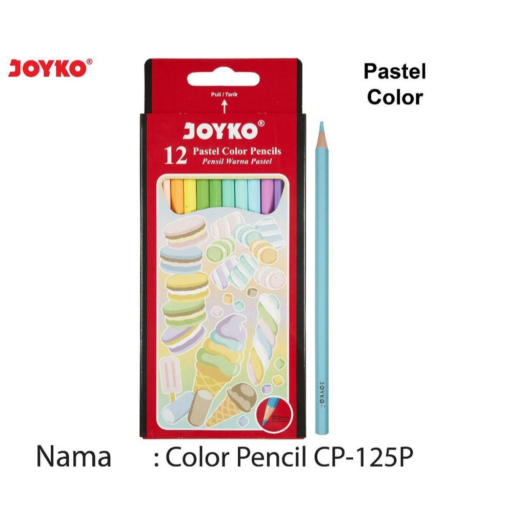 

Pastel Color Pencils Pensil Warna Joyko Cp-125P 12 Warna Pastel