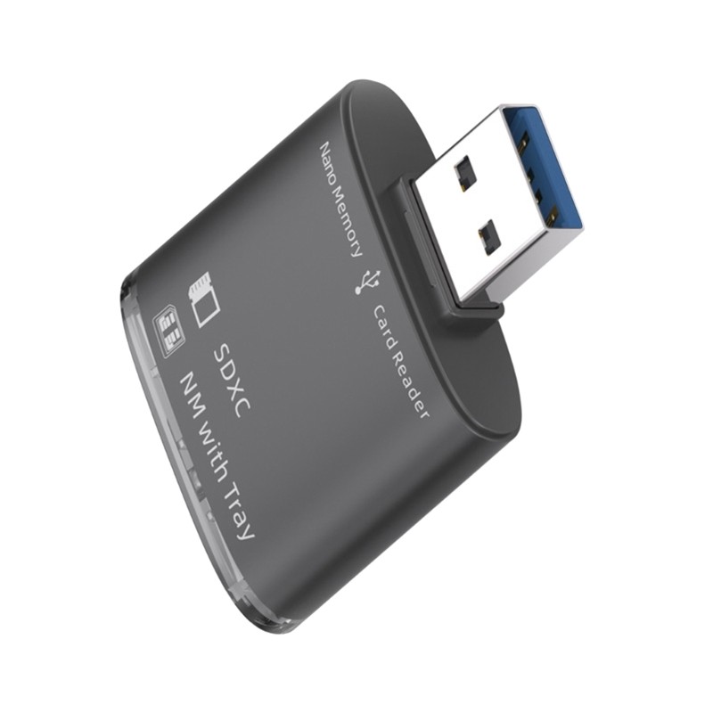 Compact USB2.0/USB3.0 to NM Card Reader Supports up to 2TB Memory Cards