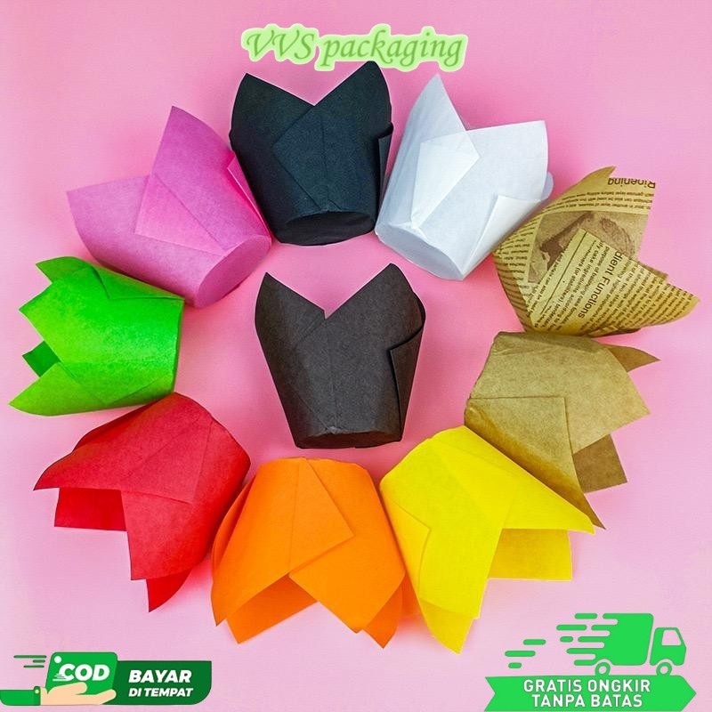 Kertas Minyak Muffin / Cupcake Bolu Kukus / Tulip Cup Case Baking / Paper Cup Muffin