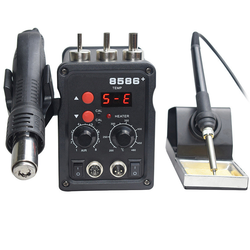 8586+ 2 in 1 single number display hot air  soldering station rework soldering station soldering iro