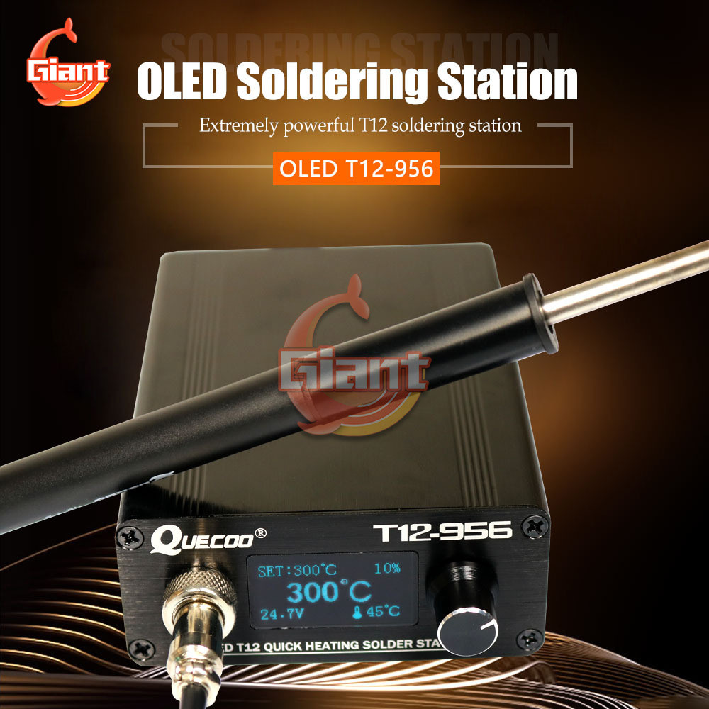 Diymore T12-956 Digital Soldering Station Electronic Soldering iron OLED 1.3 inch with Black T12 Sol