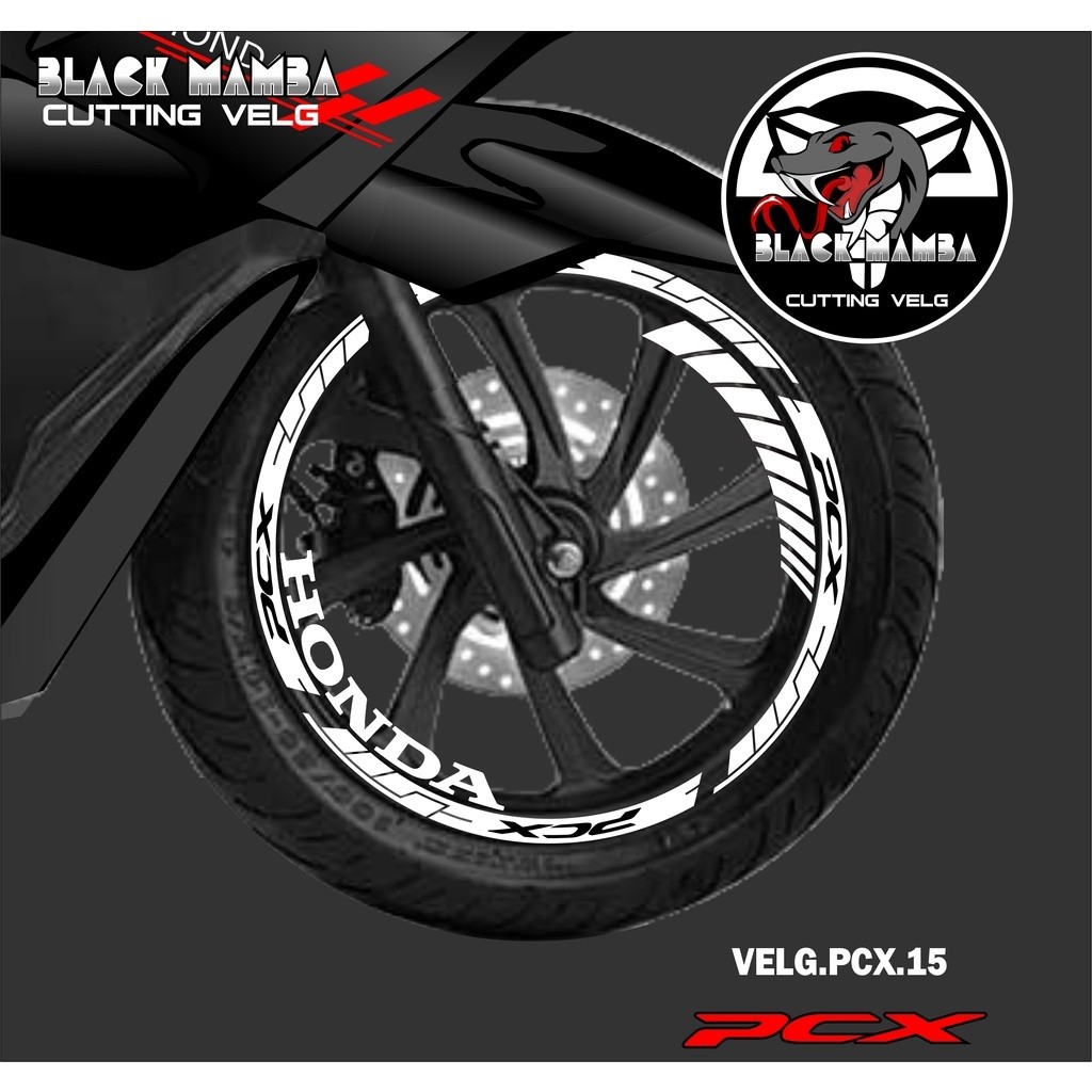 CUTTING STICKER VELG HONDA PCX - STIKER LIS LIST VARIASI BAN/VELG HONDA  PCX