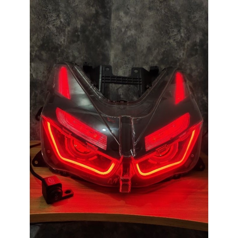 LAMPU PROJIE SET ALIS RGB RUNNING REMOTE VARIO160 NEW  SEPAKET REFLEKTOR INCLUDE LAMPU TEMBAK D2