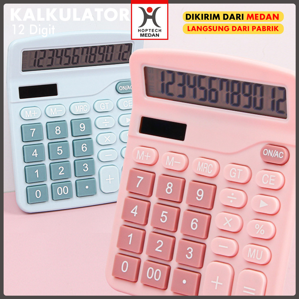 

Hoptech - Kalkulator Digital 12-Bit Electronic Calculator Baterai dan Energi Surya Caclulator