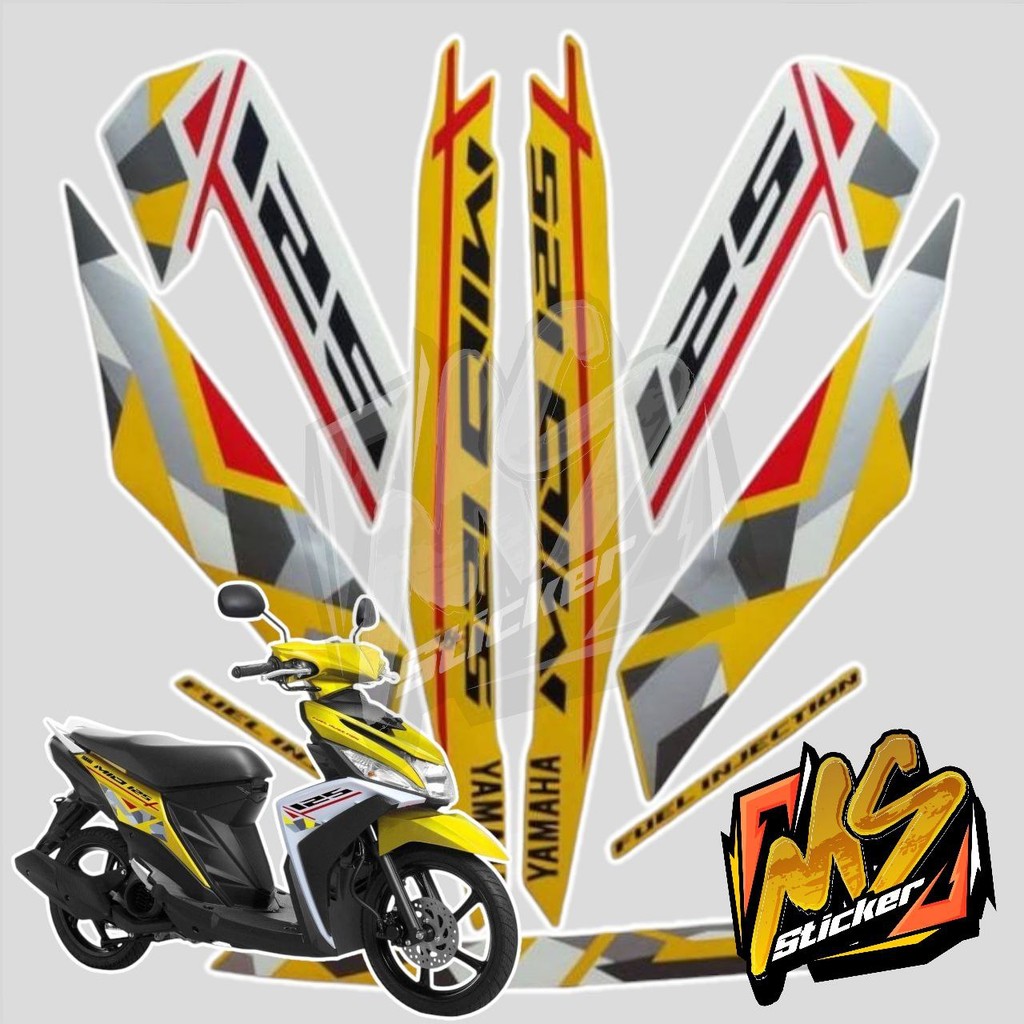 STICKER STIKER POLET LIS STRIPING MOTOR FULL BODY YAMAHA MIO M3 MIO 3 MIO Z 125 2016 WARNA KUNING PU
