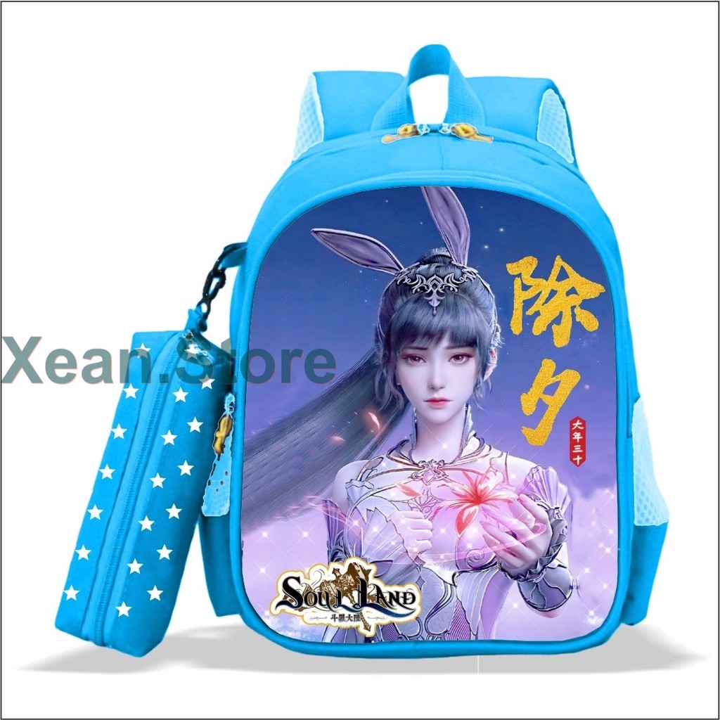 Grosir PREMIUM Bisa COD Tas Ransel Sekolah Anak Karakter Anime SOUL LAND 2in1 Gratis Tempat Pensil T