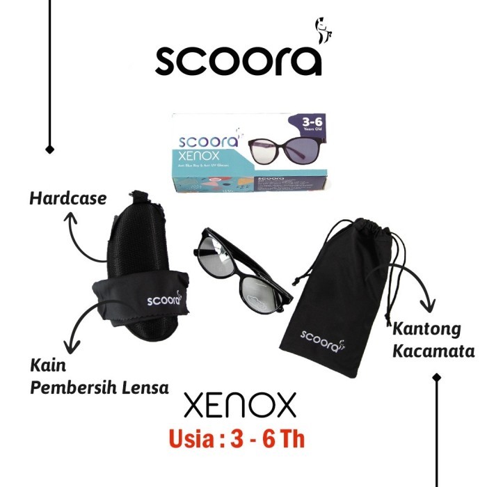 Kacamata Anti Radiasi Anak Scoora Xenox - Putih