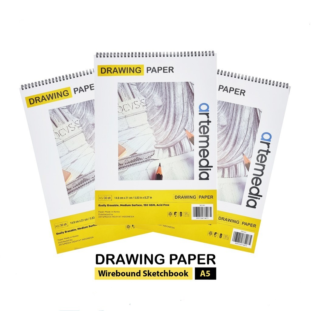 

Gramedia Surabaya - Artemedia Sketchbook Drawing Paper Book A5 Wire Bound