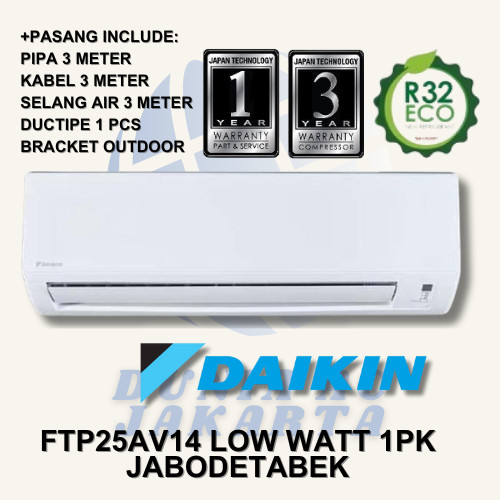 AC Daikin 1 PK FTP25 LOW WATT GRATIS PASANG