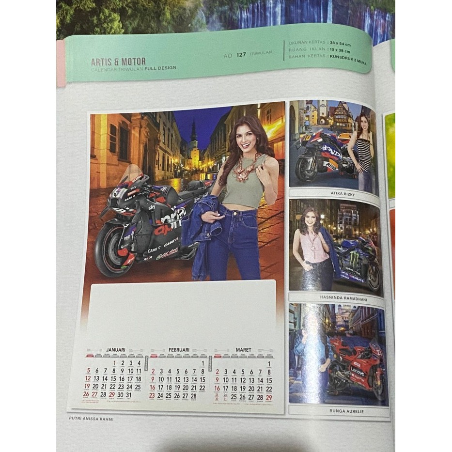 KALENDER A0 dinding Triwulan 4 lembar 2025 artis - 127 artis motor