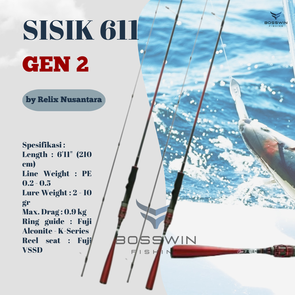 Joran Sisik 611 UL Gen 2 3 2-6lb Relix Nusantara 2 section Free Packing Pipa Paralon/PVC