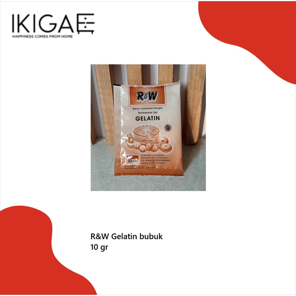 R&W GELATIN BUBUK PEMBENTUK  GEL JELLY SACHET 10 GR
