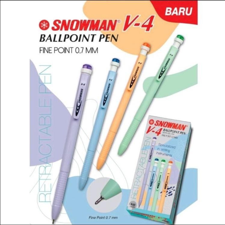 

TOKO RAHAYU - (ISI12PCS) V4 SNOWMAN BALLPOINT PEN