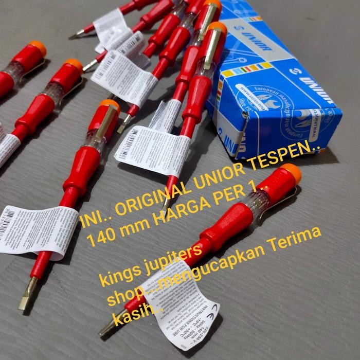 NASSA UNIOR ORIGINAL TESPEN 140MM 180MM atau CMART 145MM ac TES PEN TESTER LISTRIK PLN OBENG - merk 
