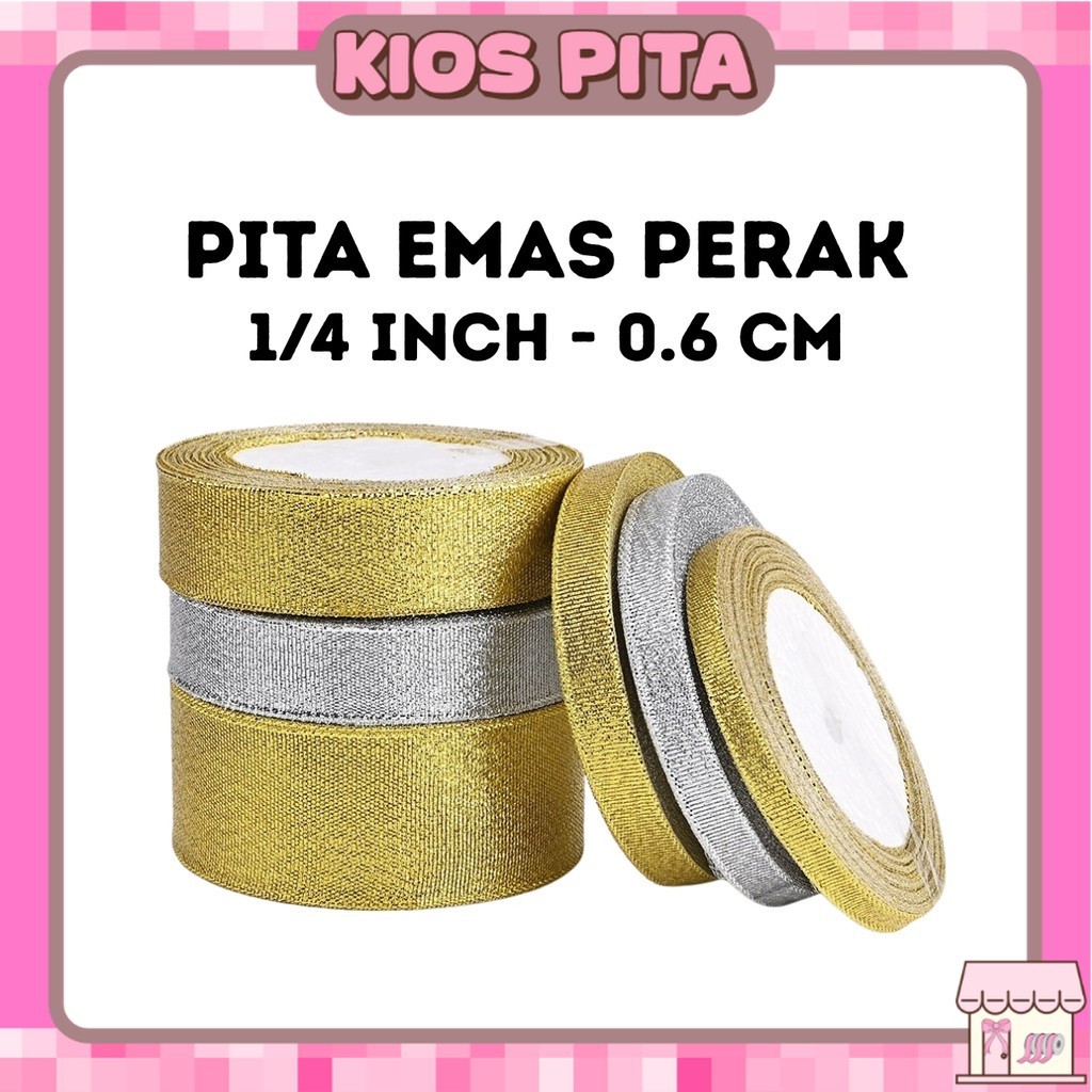 

Pita Emas Perak 1/4 Inch (0,6 Cm) // Pita Glitter