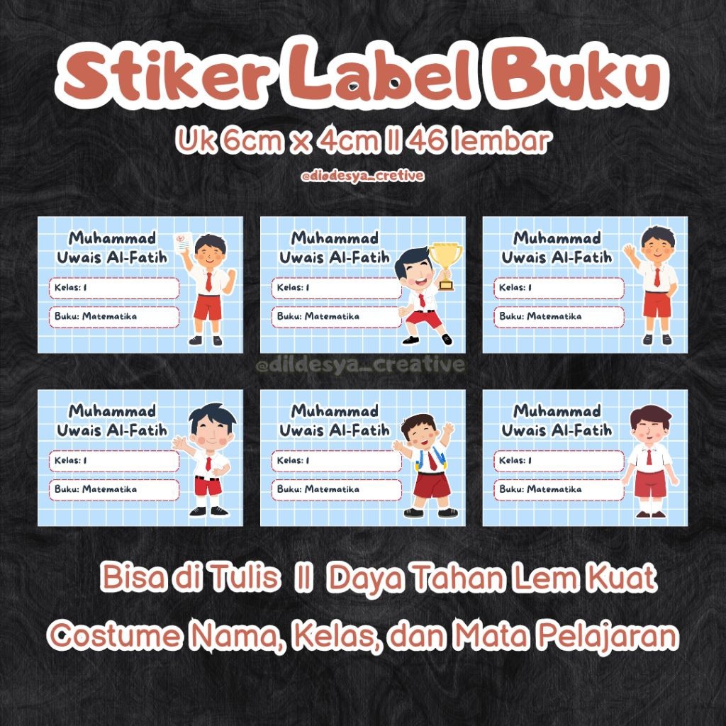 

Stiker Label Buku 46 Lembar Costume Kartun Faceless anak