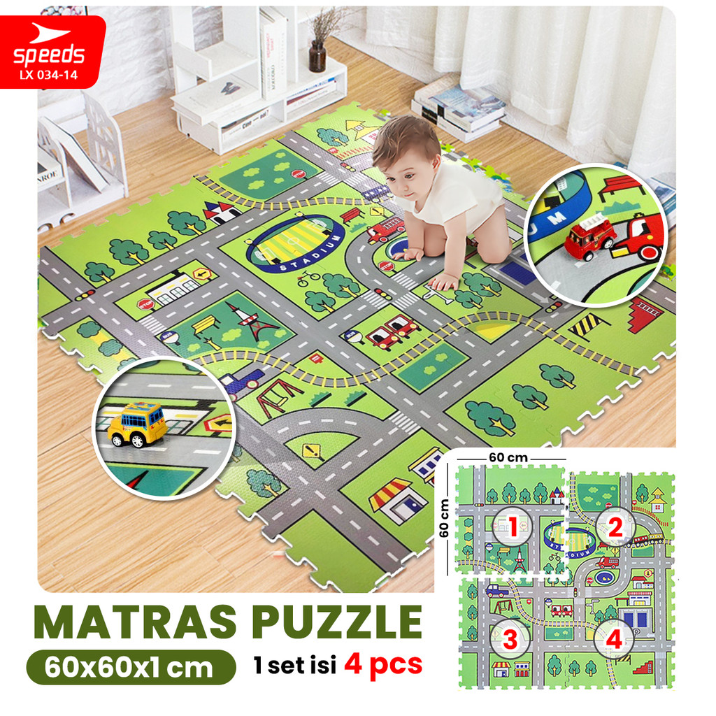 SPEEDS Matras Evamat Puzzle Tebal 60x60cm Karpet Puzzle Alas Pelindung Lantai Evamat  Serbaguna  034