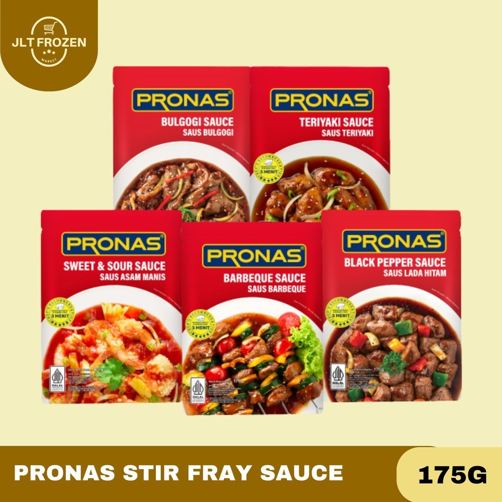 

Pronas Stir Sauce / Saus Barbeque / Black Pepper / Teriyaki / Bolognese Sapi / Bolognese Chicken 175g