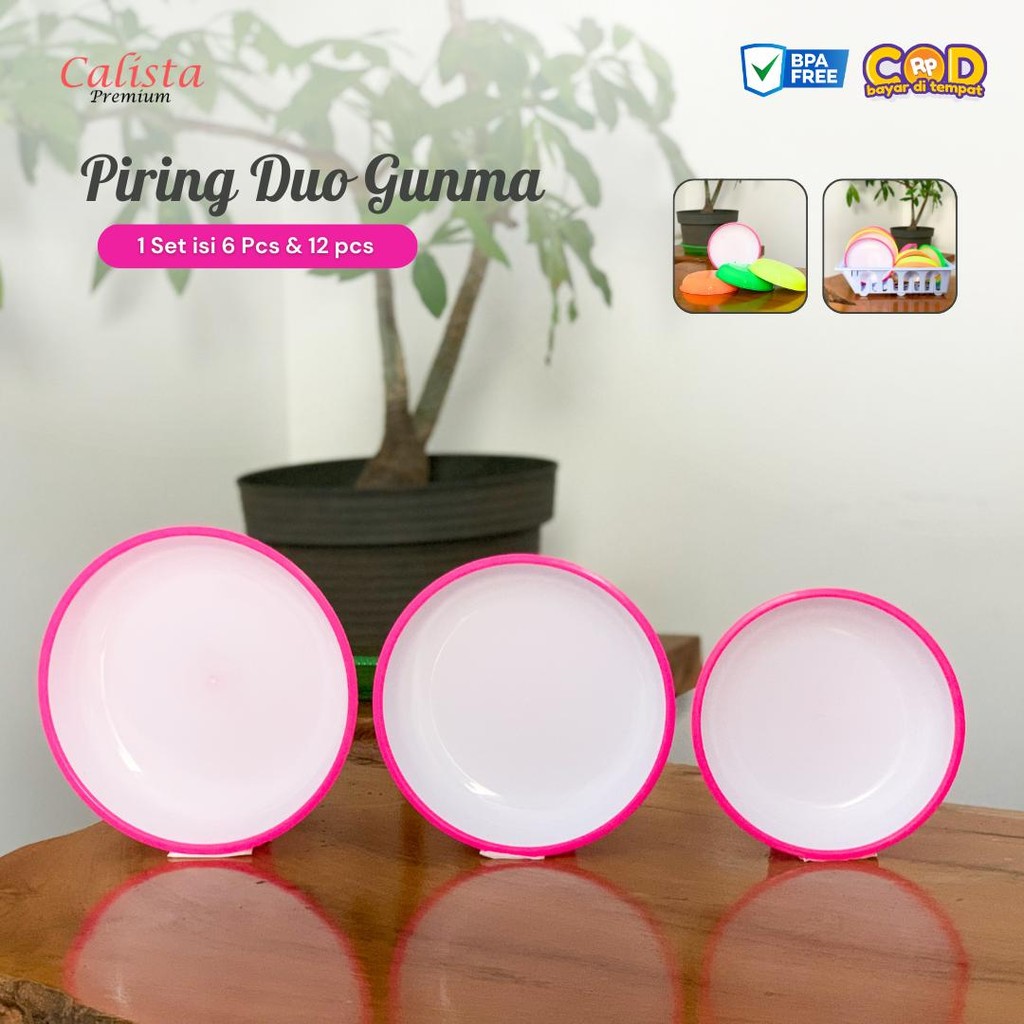 [CALISTA] PIRING DUO GUNMA PIRING SET ISI 6 PCS & 12 PCS