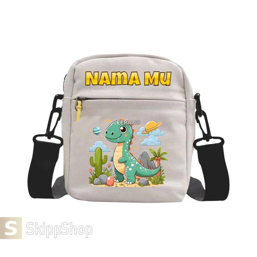 Tas Selempang Mini Anak Tas Waistbag Anak Motif Dinosaurus Tas Selempang Mini Anak Sekolah dan Menga