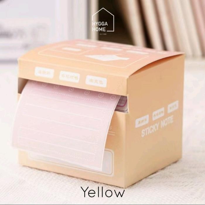 

READY CHIMON Sticky Notes Roll Cute Aesthetic Pull Out Sticker Memo Paper Cute Sticker Stationery - Yellow SIAP KIRIM