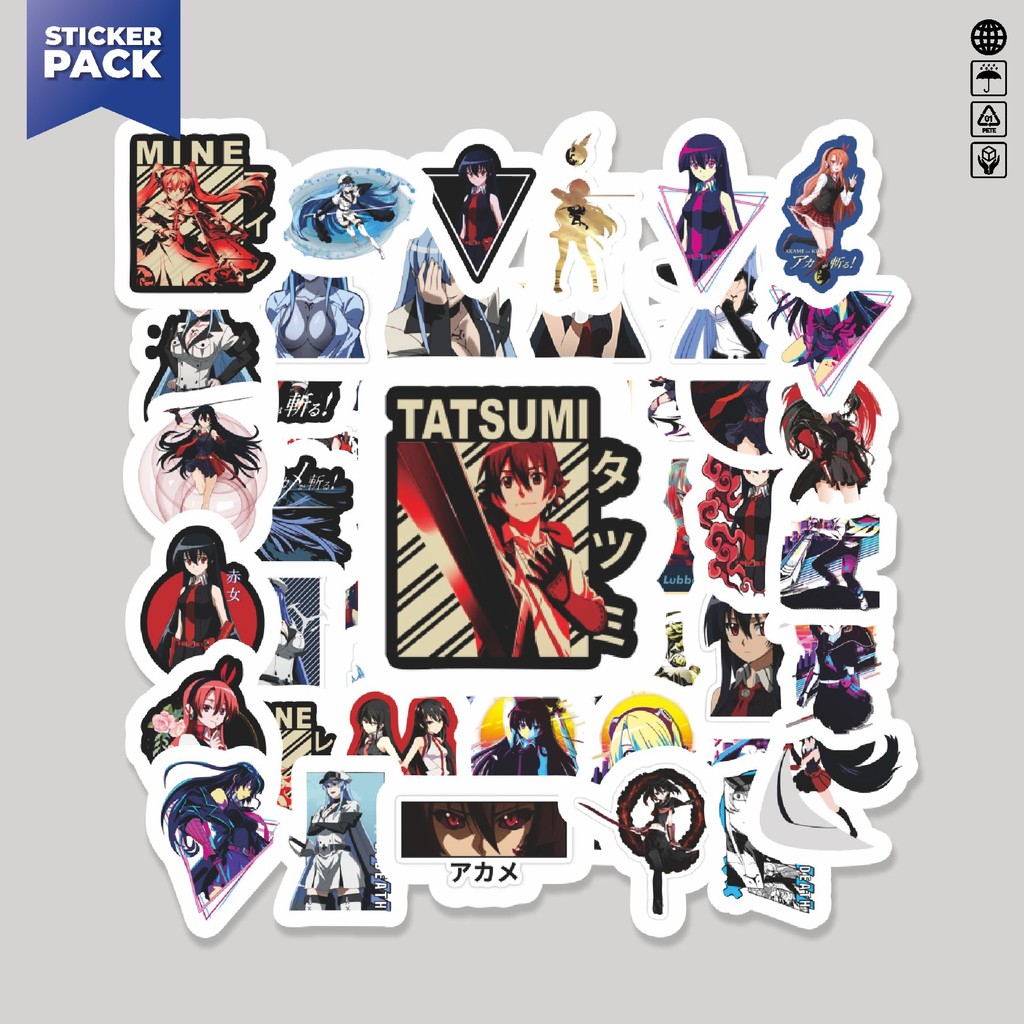

[100PCS]Stiker Pack Stiker Anime Akame Ga Kill Aesthetic Vinyl Anti Air Dekorasi Sticker Laptop Buku Journal Koper Helm Casing HP Gitar Helm Skateboard