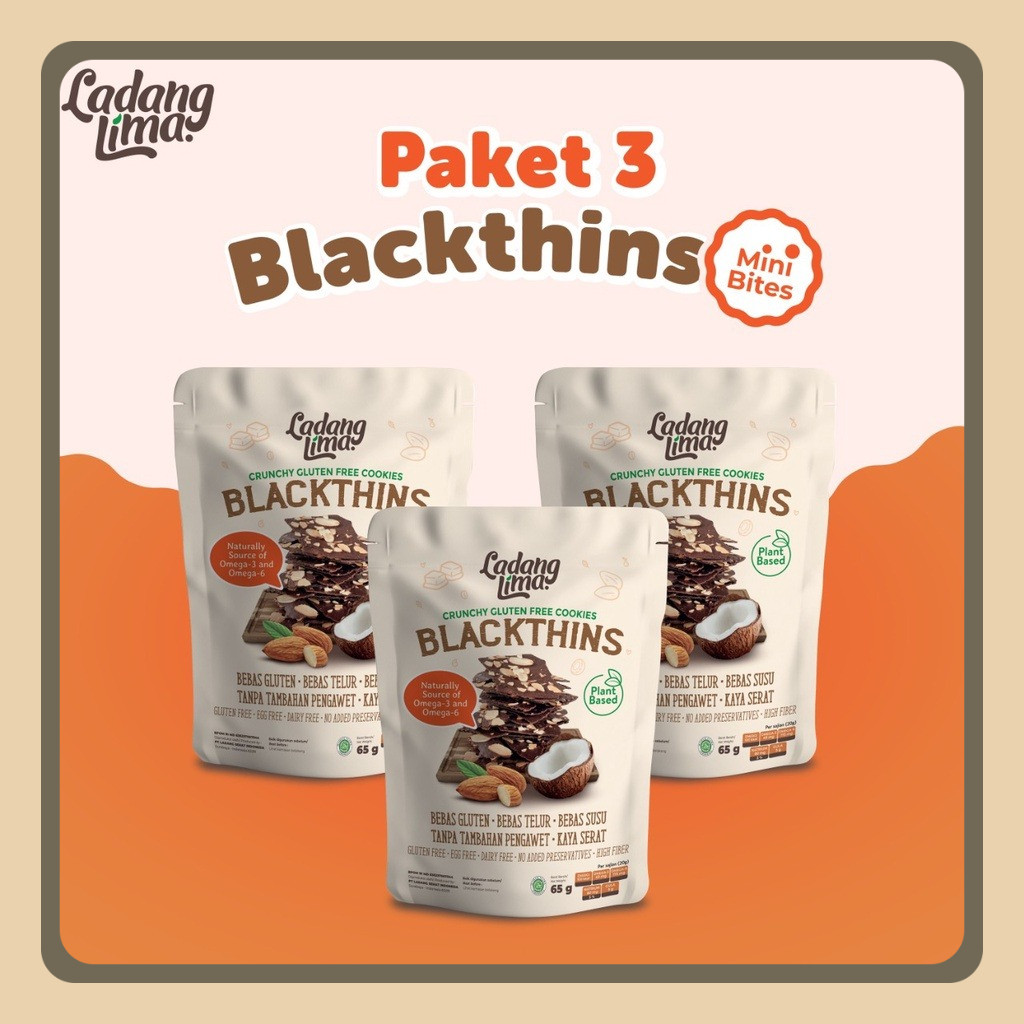 

3 Pcs - Blackthins Mini Bites Ladang Lima Cookies Gluten Free With Protein
