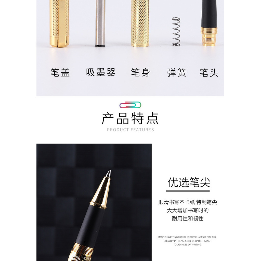 

Luxury Gold Silver Plating Metal Ball-point Pen Office S ool Stationary Business Signature Ballpoint Pens Hotel Gift