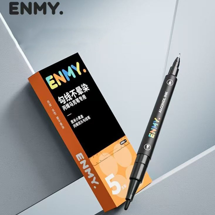 

Set 5 Pensil Marker ENMY Dual-Tip, Hitam, Tahan Air, Tidak Luntur, Cocok untuk Karya Seni Akrilik