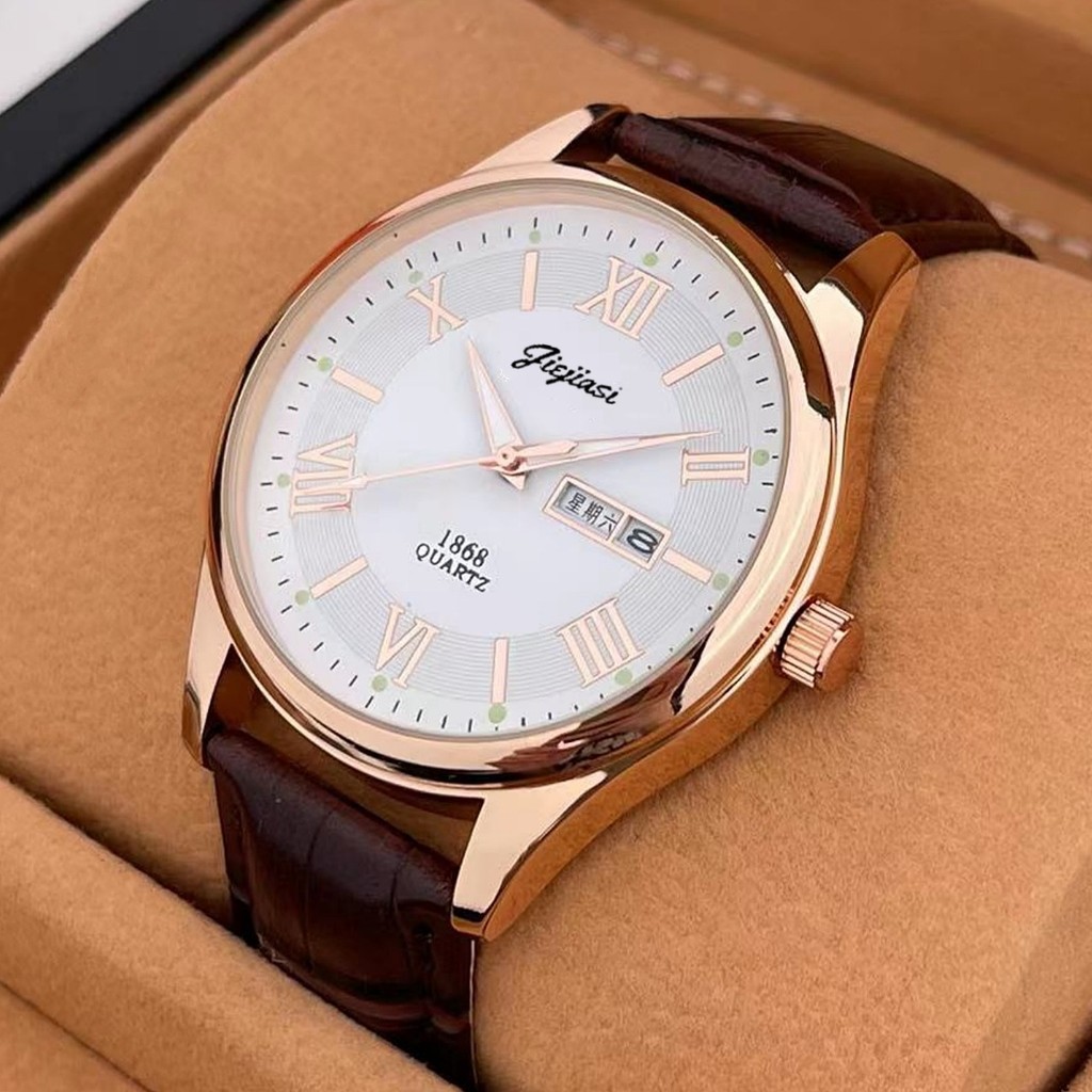 

Jam Tangan Pria Jiejias Jam Tangan Kuarsa Bercahaya Tahan Air Kalender Ganda Pelajar Trendy Bisnis