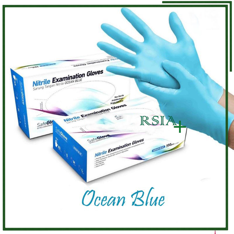 Sarung Tangan Karet Latex Biru Ocean Sarung Tangan Latex Nitrile isi 100 RSIA