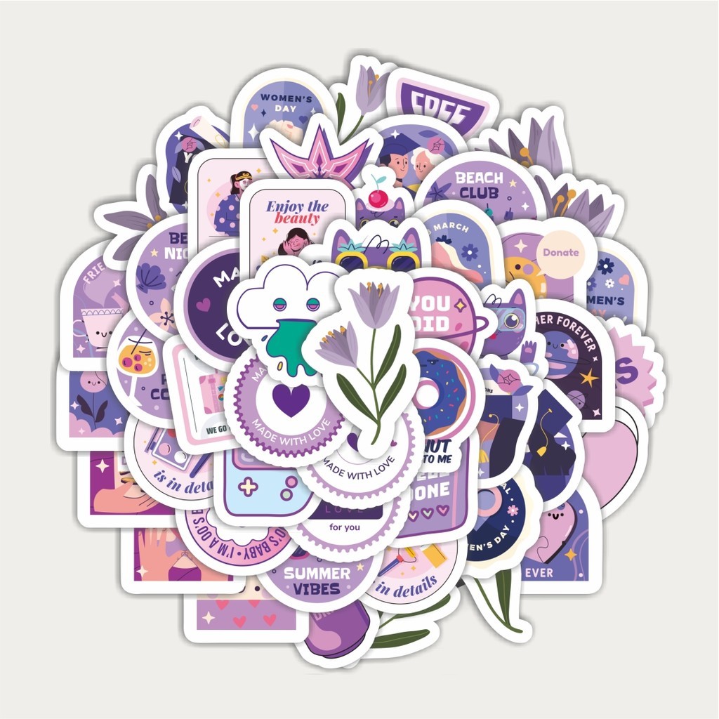 

Sticker Pack Sticker Kartun Ungu Sticker | Sticker TUMBLR | Stiker LAPTOP KOPER HELM