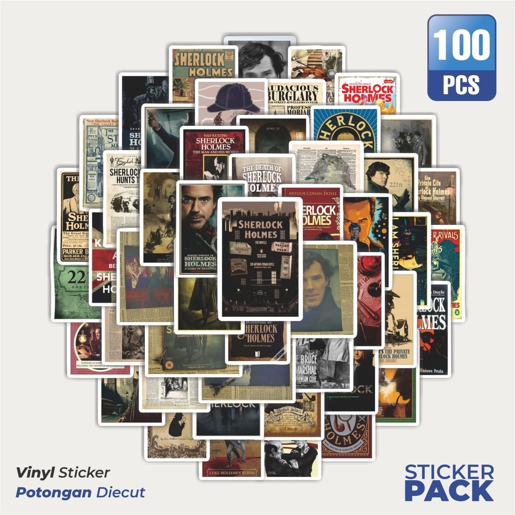 

Stiker Vinyl Stiker Poster Gambar Detektif Sherlock Holmes Waterproof Aesthetic- Untuk Laptop, Motor, dan Helm - Paper Stationery Pack