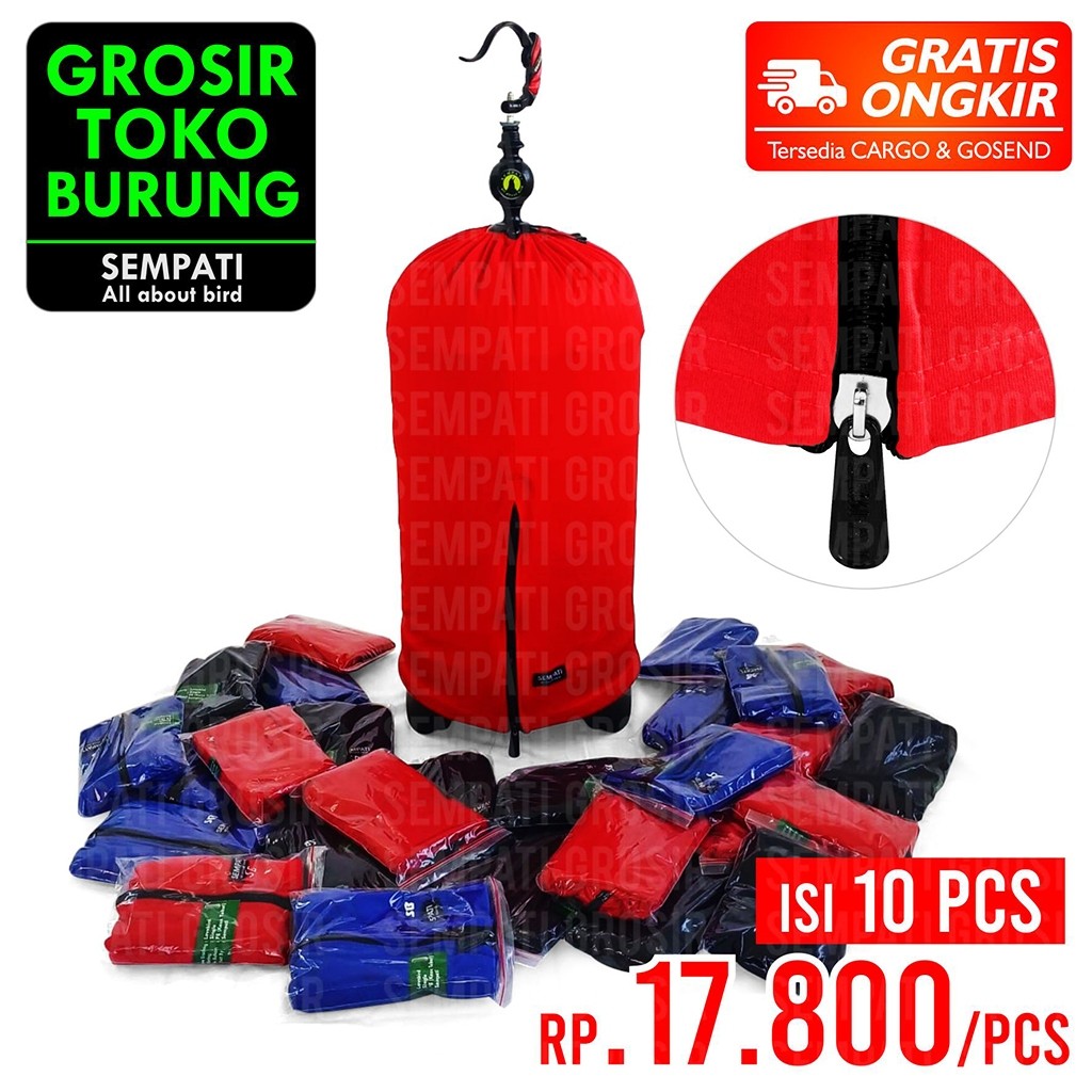 SEMPATI GROSIR Kerodong Krodong Burung Lovebird Single Kaos Kaos PE Tebal Eco 1 Satu Sleting Resleti