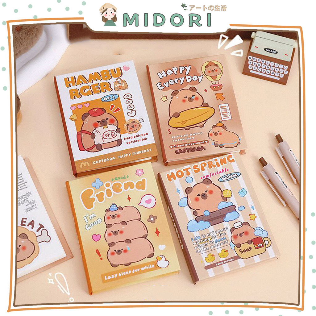 

[MIDORI] 1Pcs NOTEBOOK MINI CAPYBARA POLOS Hard Cover Diary Notebook Kecil Motif Buku Mini Catatan polos - E0065