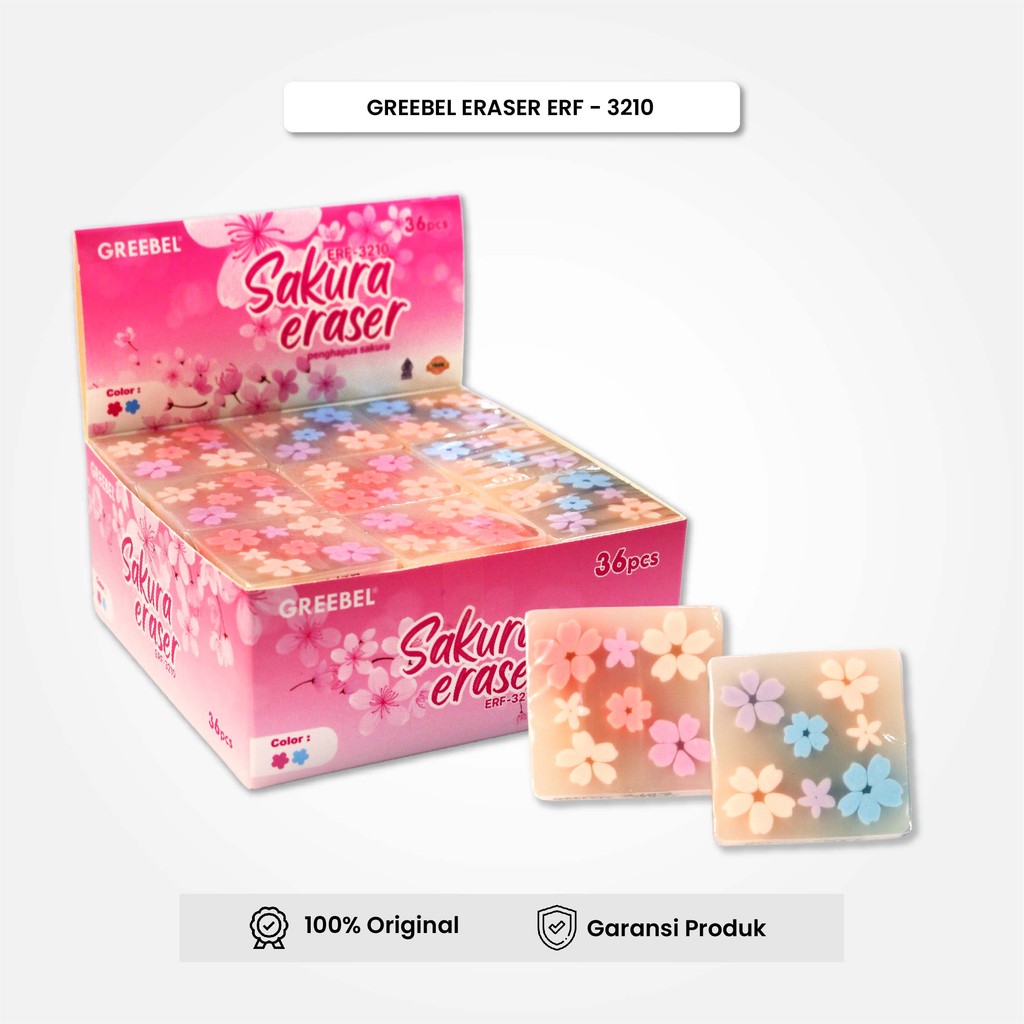 

GREEBEL Eraser Stip Hapusan Pencil Bunga ERF - 3210 (PCS) Penghapus Pensil