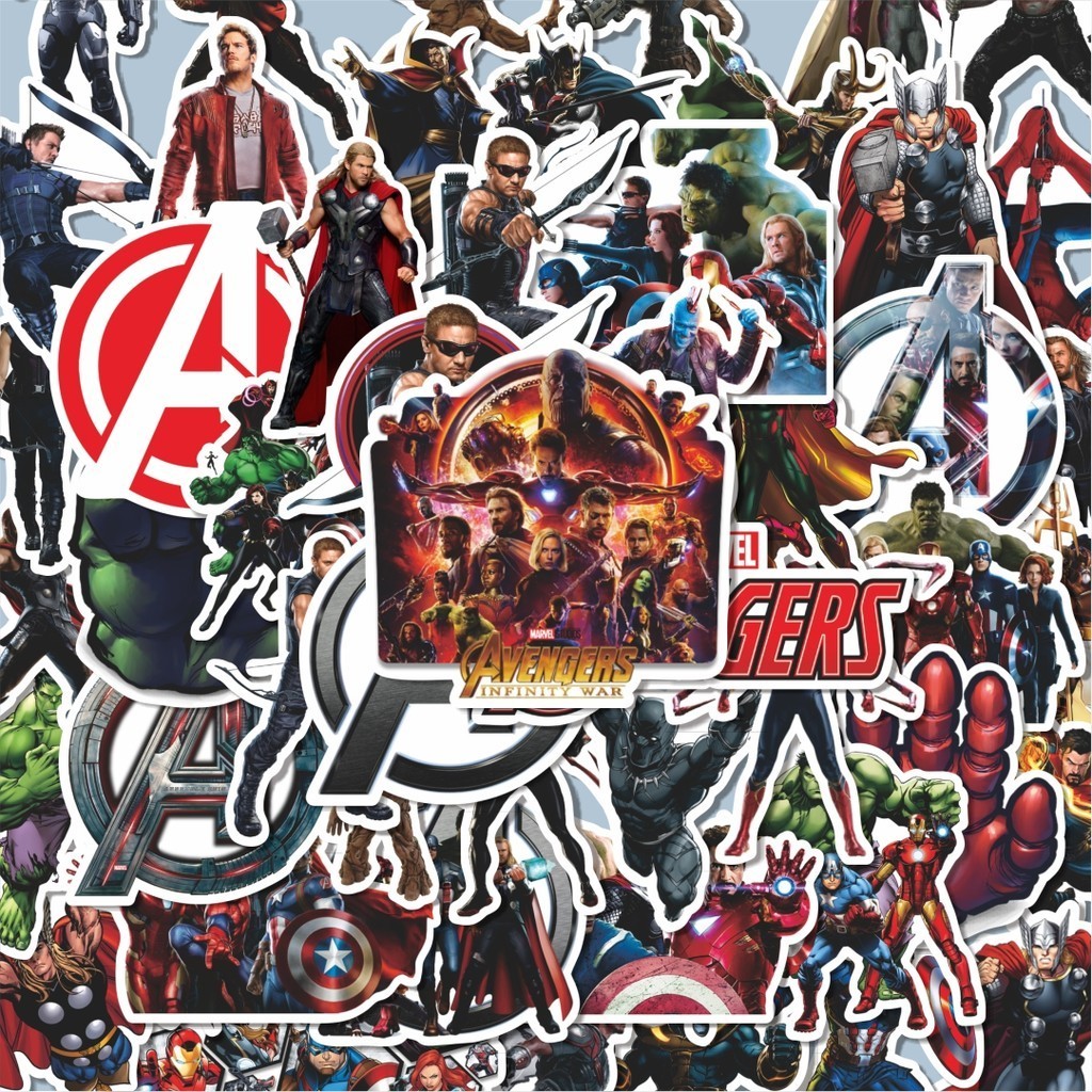 

100PCS Lucu Sticker Avengers Sticker Stiker Aesthetic Stiker Anti Air Stikers Berperekat Waterproof sticker decal buat Motor Helm Buku Journal Koper Casing HP Laptop Botol Minum Hadiah anak