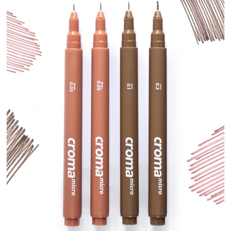

1pc Micro Fineliner Art Calligraphy Pens for Artist Drawing Supplies, Waterproof Black/Brown/Skin Ink for Sketching,Technical