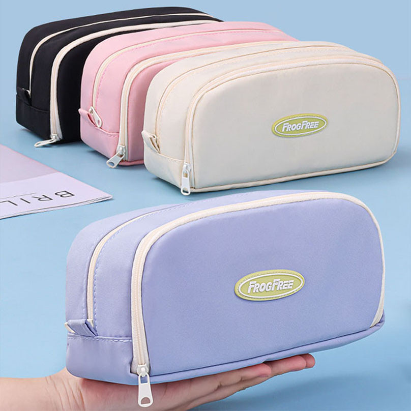 

Solid Color Pencil Case Estuche Escolar Pencil Cases Large Capacity Cute Stationery Trousse Simple School Supplies Pencil Pouch