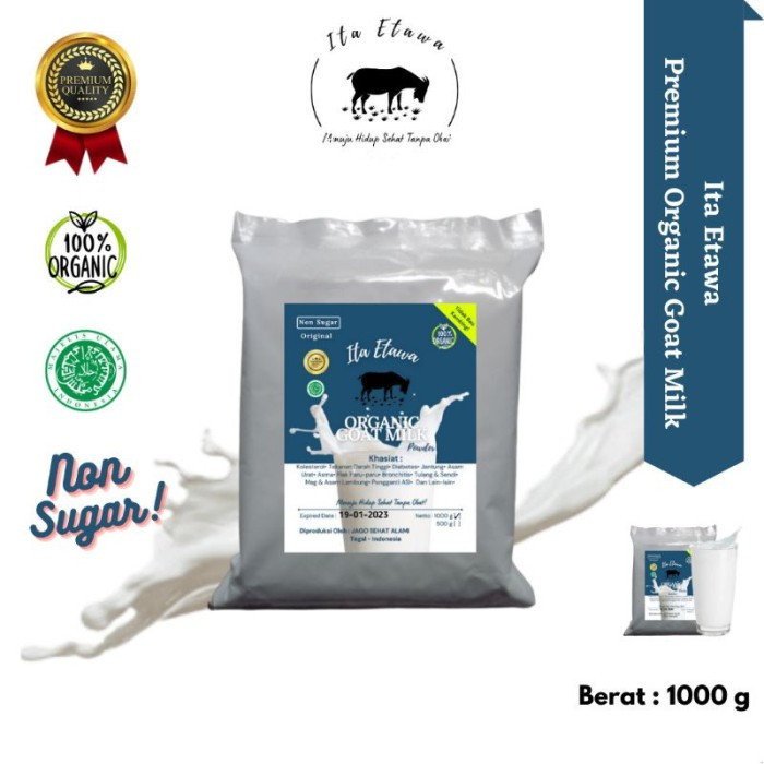 

New Susu Kambing Premium Ita Etawa Organik Goat Milk Powder 1 Kg Non SugarPremium