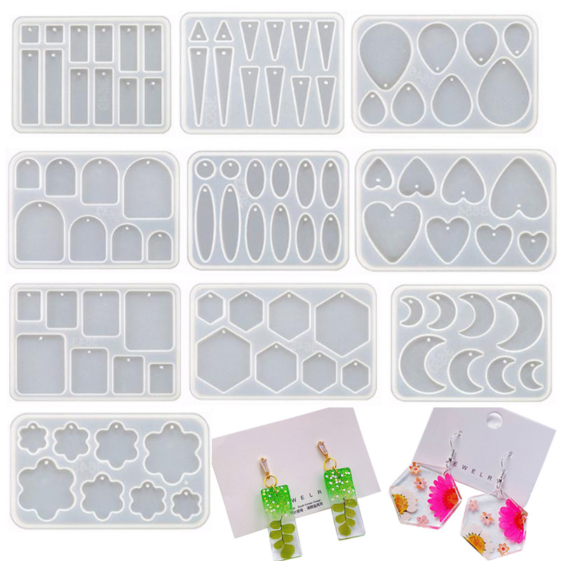 

New Earring Pendant Silicone Mold Geometric Rhombus Epoxy Resin Mould For DIY Earrings Keychain Necklace Charms Resin Crafts