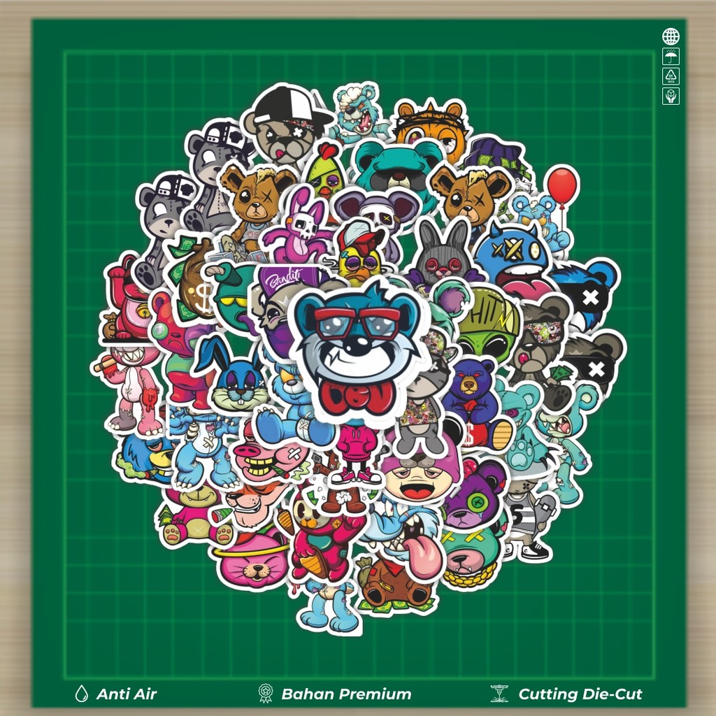 

HOT 50 PCS STIKER Stiker Teddy Bear [Boneka Beruang] Stiker Fashion Cars Decal Dingin Kartu Album Custom Vinyl Anti Air- Sticker Aesthetic Buku Journal Koper Casing HP Tablet Laptop Helm Motor Botol Minum