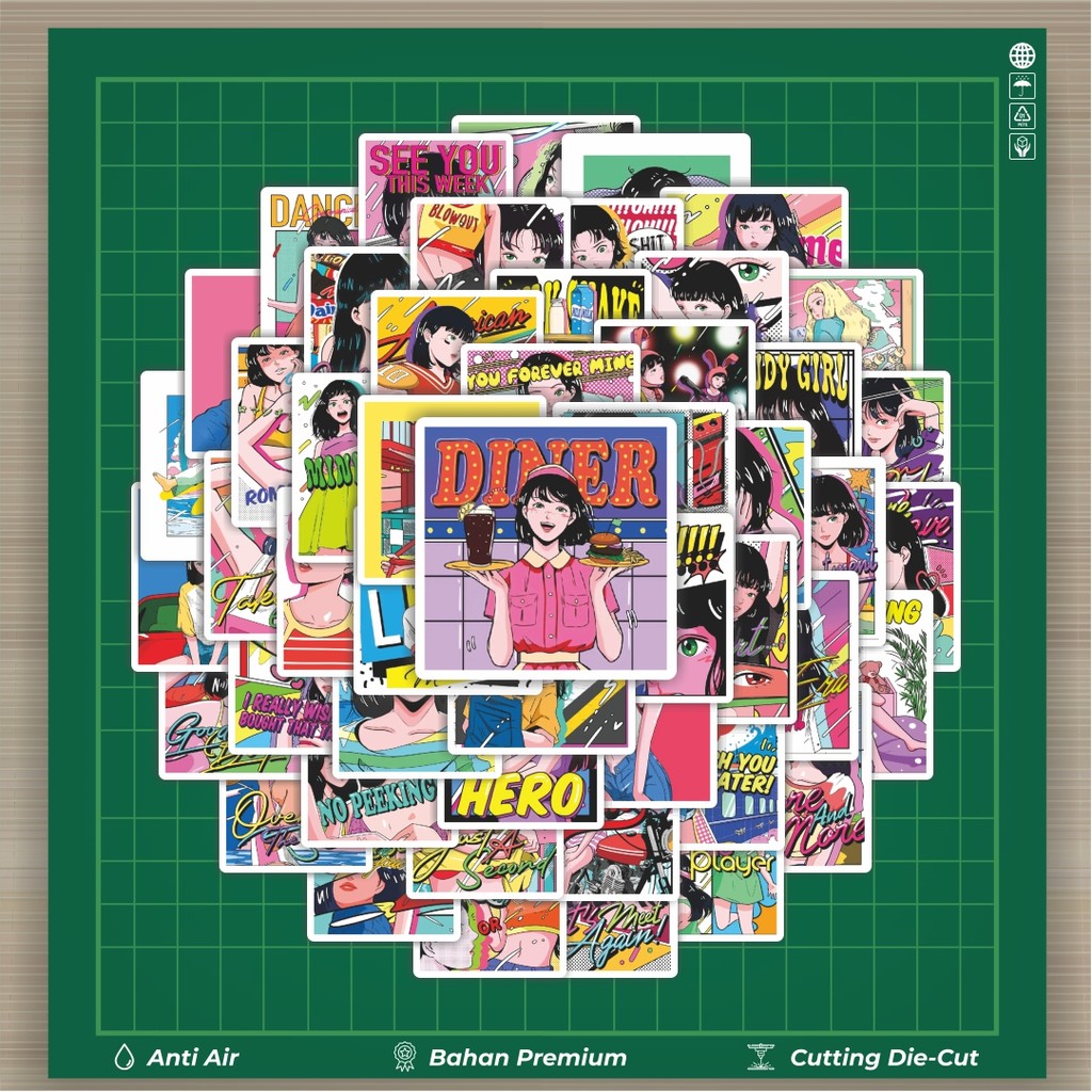 

HOT 50 PCS STIKER Stiker Comic Magazine Girls Stiker Fashion Cars Decal Dingin Kartu Album Custom Vinyl Anti Air- Sticker Aesthetic Buku Journal Koper Casing HP Tablet Laptop Helm Motor Botol Minum
