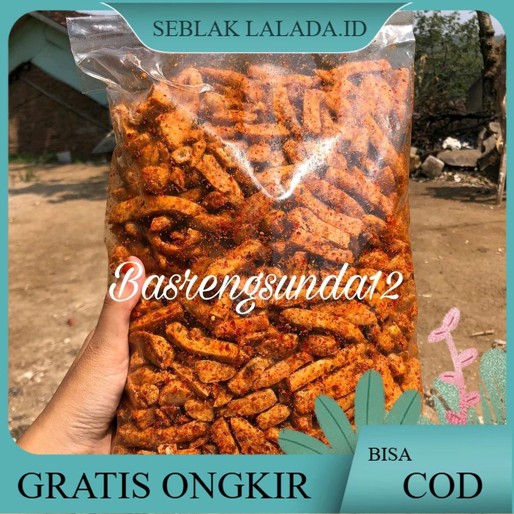 

[Beli Lokal] Basreng pedas Daun Jeruk isi 500 gram cemilan instan makanan Food Snacks Camilan Goreng