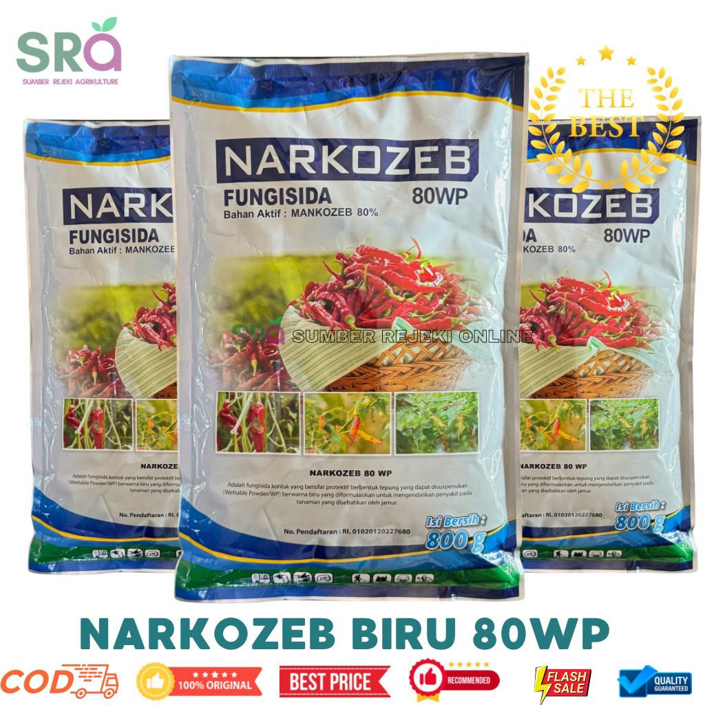 NARKOZEB 80WP - MANKOZEB BIRU 800GRAM FUNGISIDA MANKOZEB BIRU UNTUK Tanaman Pembasmi Jamur