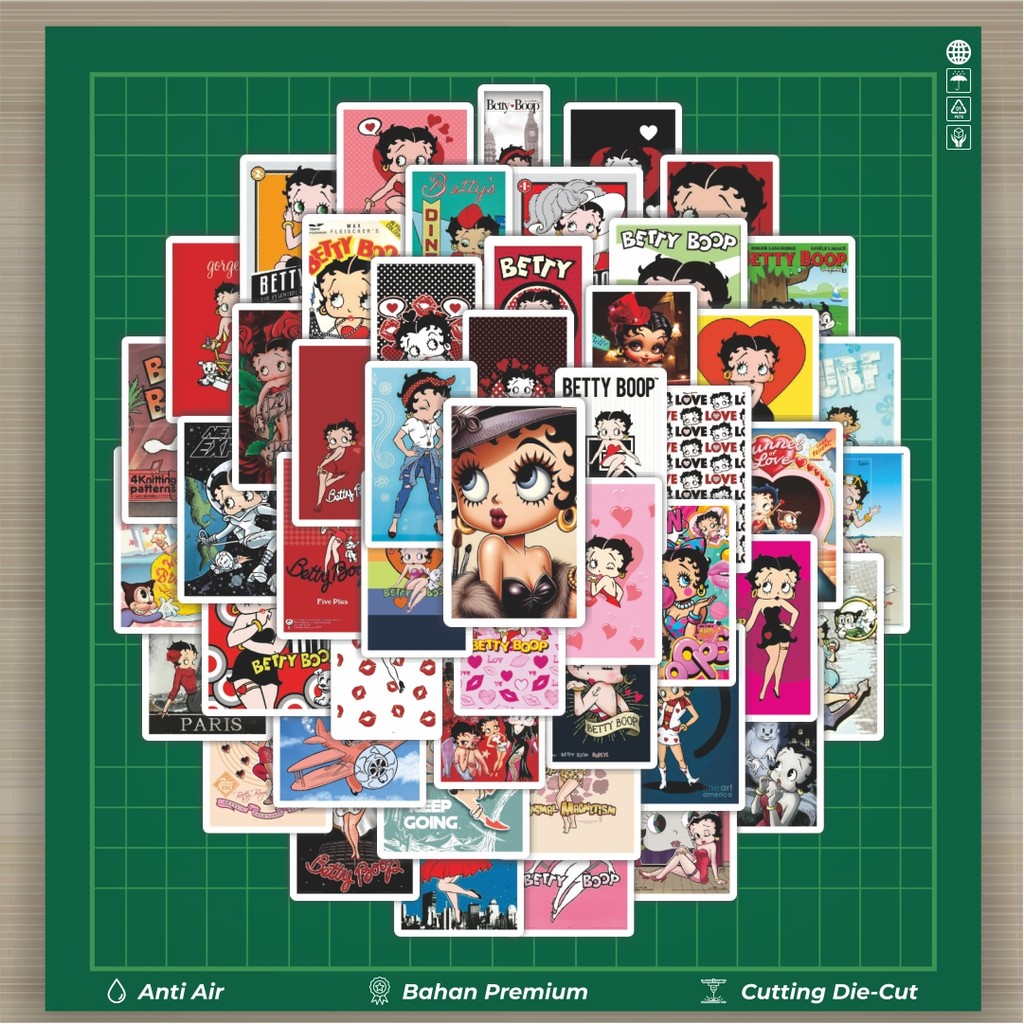 

HOT 50 PCS STIKER Stiker Kartun Betty V1 Stiker Fashion Cars Decal Dingin Kartu Album Custom Vinyl Anti Air- Sticker Aesthetic Buku Journal Koper Casing HP Tablet Laptop Helm Motor Botol Minum