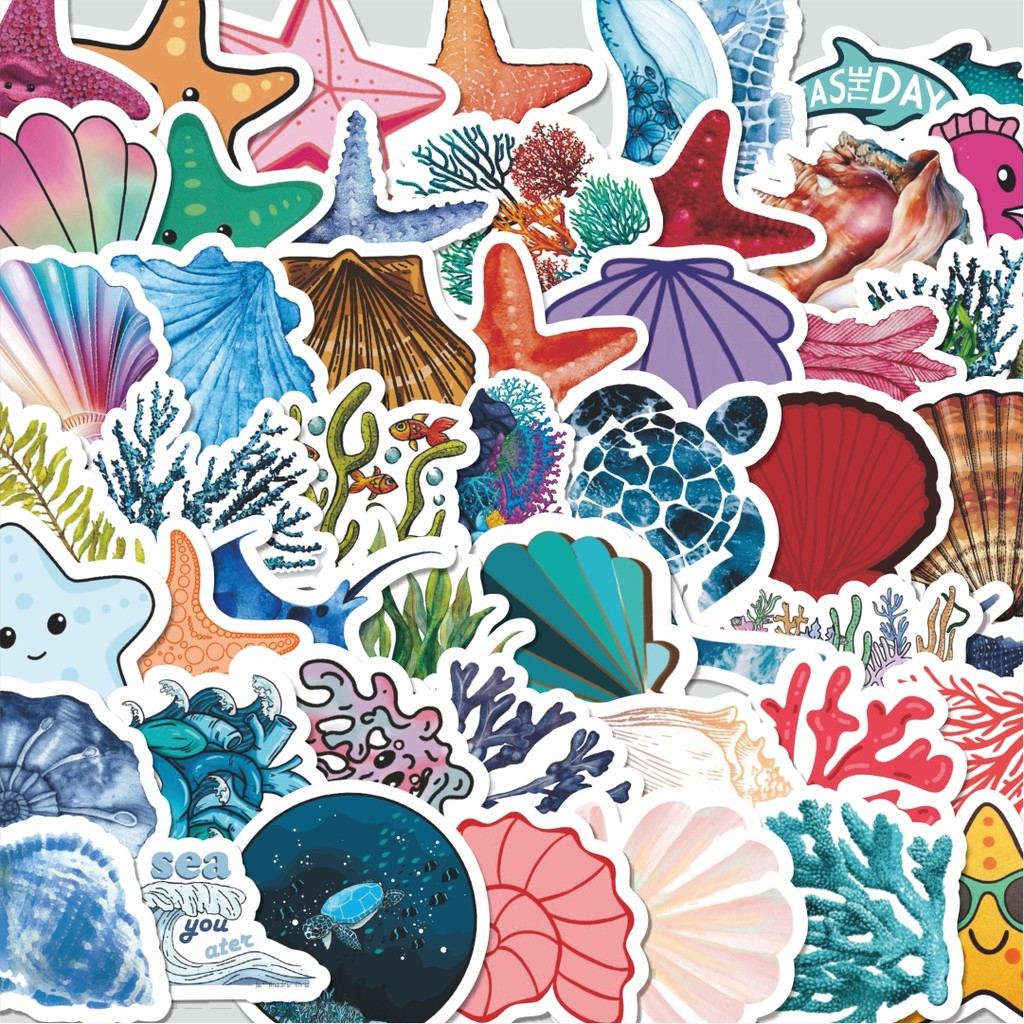 

Stiker Cutting Pack Stiker Magic Sea Series Isi 100Pcs Series Aesthetic Lucu Keren Untuk Koper Bahan Vynil