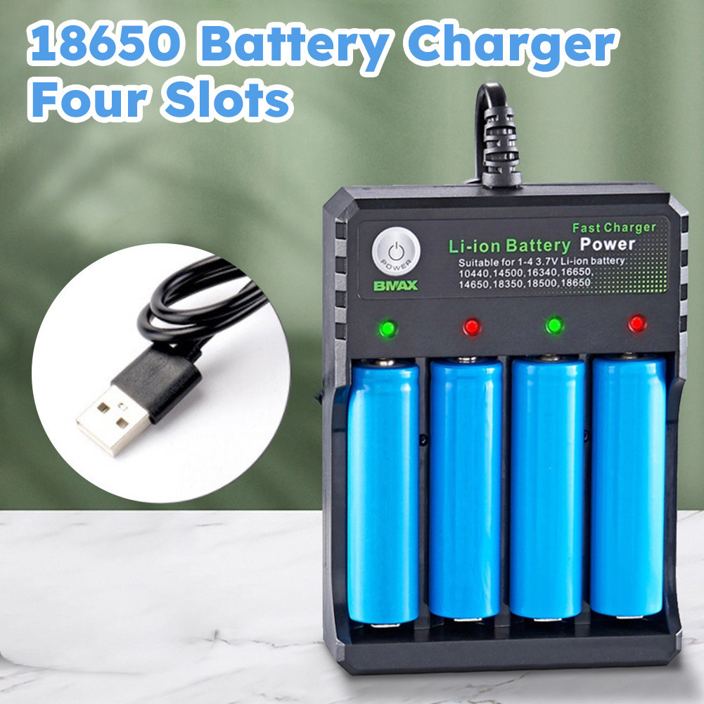 4 Slots USB Fast Charging Smart Batter Charger Universal Charger Baterai Charger Battery