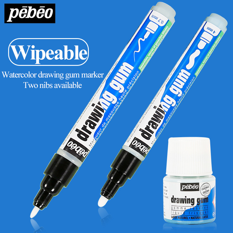 

Pebeo Covering Blank Leaving White Marker Pen Drawing Gum 0.7/4mm Watercolor Liquid Supplement Liquid Blocking Liquid 45ml Gum
