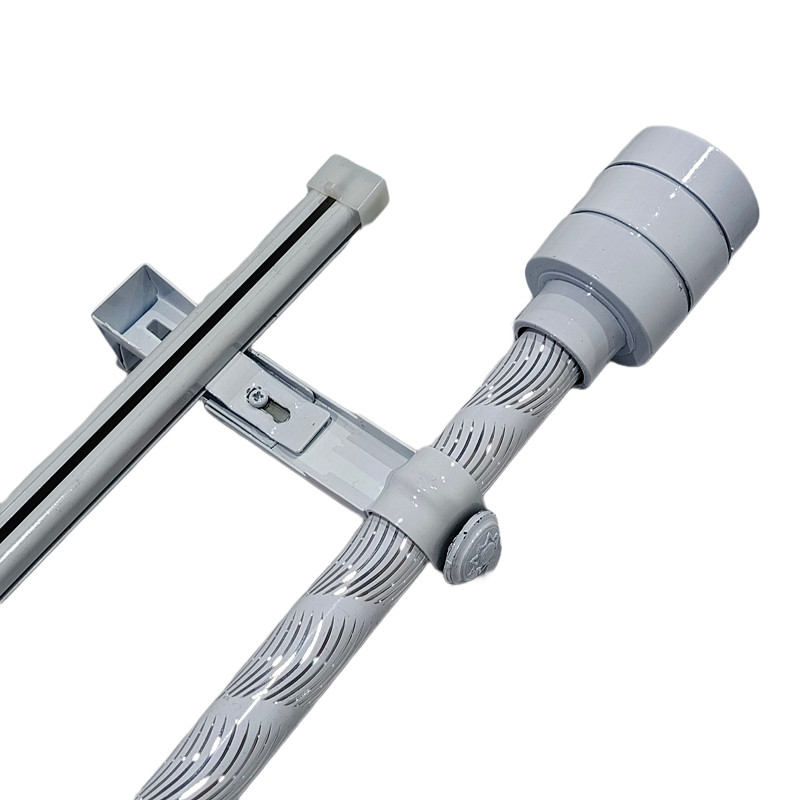 Tiang Gorden Double Rel Vitrase PIpa Kristal Minimalis  Hitam Putih Coklat 2.5 3 4 Meter